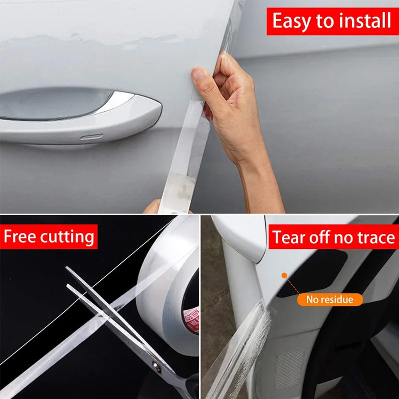 300cm Universal Car Scratch-Resistant Transparent Tape Door Edge Guard Door Sill Protector Film Automotive Anti-Collision Strip