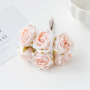 12PC Artificial Flowers Silk Tea Rose Wedding Bouquet Decorative Wreath Christmas Decoration for Home Diy Gifts Box Bride Brooch