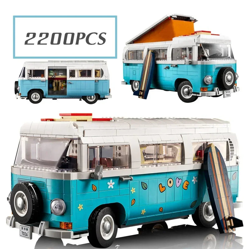 NEW In Stock The T2 Camper Car Van Model Building Blocks Compatible 10279 DIY Bricks Toys for Children Christmas Birthday Gift