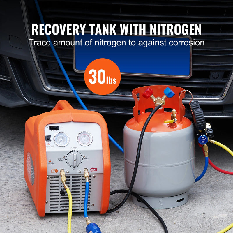 SucceBuy 30 lb Refrigerant Recovery Tank 400 psi Portable Cylinder Tank with Y-Valve for Liquid/Vapor Recovery Can for R22/R134A