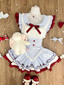 Summer Sweet Preppy Style 2 Piece Sets Women Y2k Kawaii Lolita Design Tops + High Waist Chic Skirt Female Princess Retro Outfits