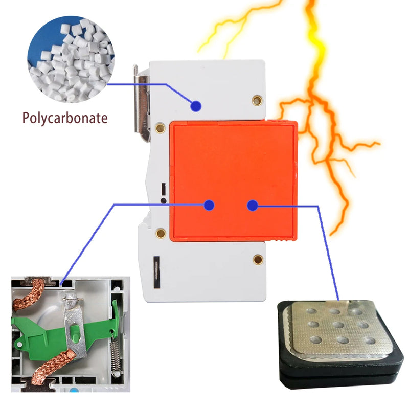 Photovoltaic Power Surge Protector Surge Protective Device SPD Arrester AC 220V 230V 380V 400V 3/4 Pole Surge voltage protection