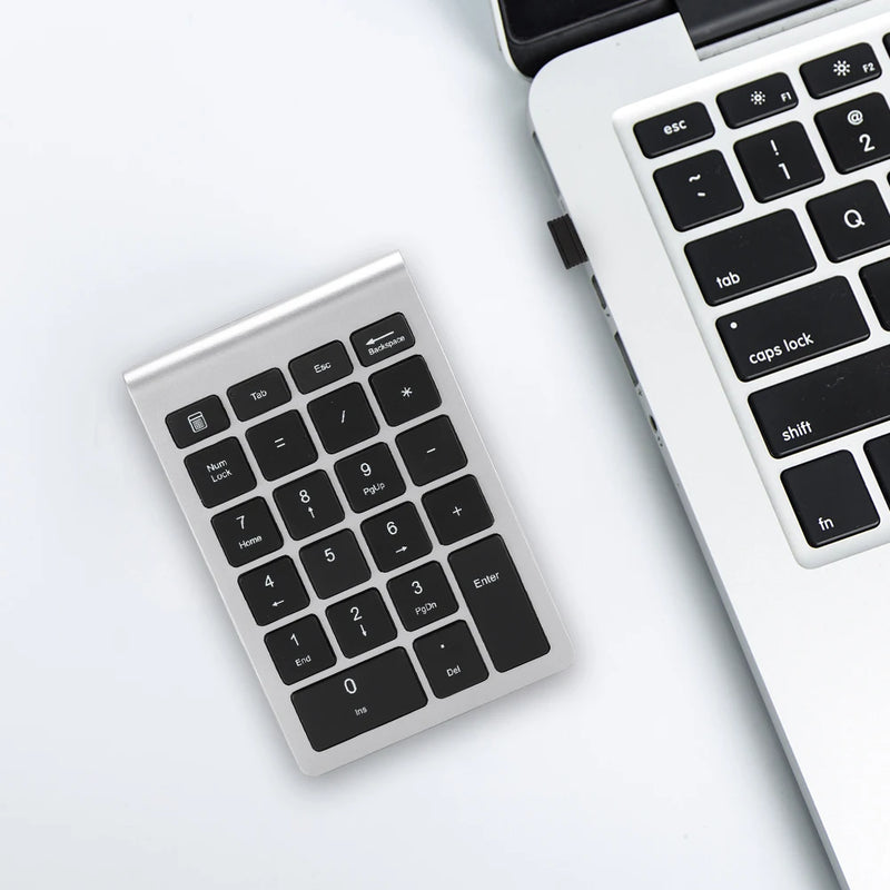 22Keys Numeric Keyboard 2.4G Wireless Mini Portable Ergonomic Design Digital Keyboard Numpad with USB Receiver for Office Laptop