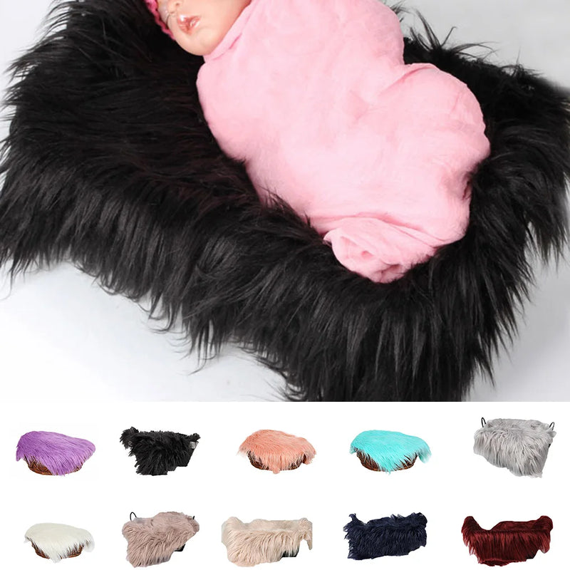 Newborn Photography Props Soft Baby Blankets Faux Background Blankets Cute Infant Kids Wrap- Maternity Mat