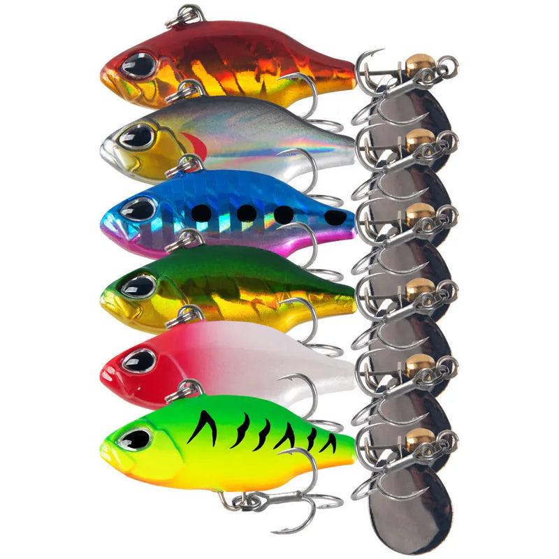 1Pcs Rotating Metal VIB Vibration Bait Spinner Spoon Fishing Lures 4.8cm 8.5g Jigs Trout Winter Fishing Hard Baits Pesca