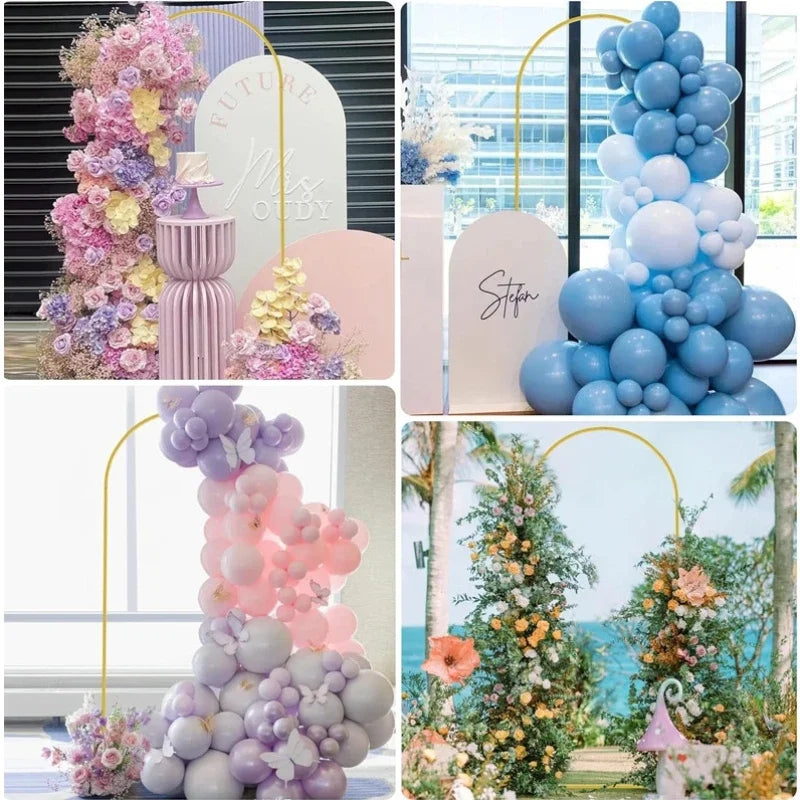 Golden Arch Frame Wedding Party Decoration Backdrop Stands Arched Round Tube Bracket Balloon Kit Display Background