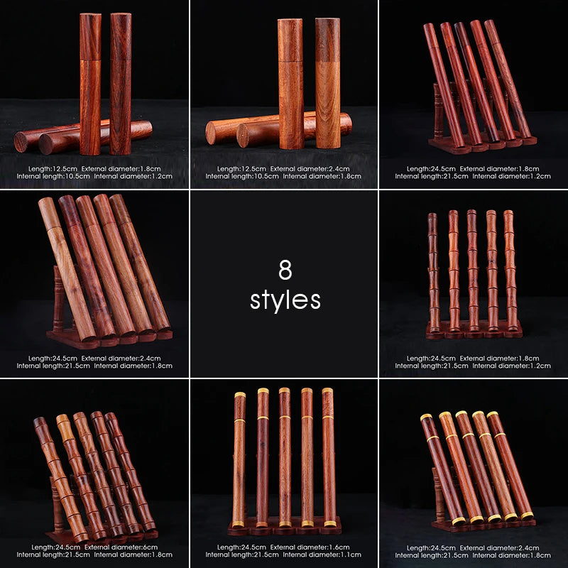 2 Pcs Rosewood Case Stick Incense Storage Box 10g 20g Sandalwood Line Incense Joss-sticks Buddha Incense Sticks Holder