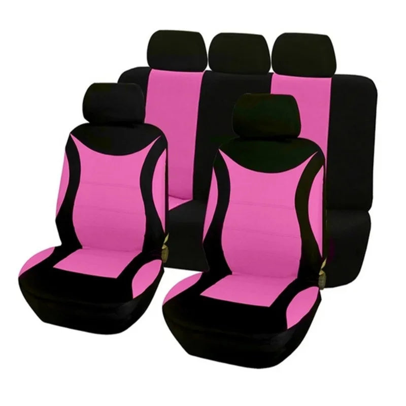 KBKMCY Black Pink Car Seat Covers for Women Men for C3 AIRCROSS II(2R_, 2C_) Citroen c1 celysee ds3 c4 ds4 Auto Seat Covers