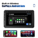 ESSGOO 10" Android 13 4+64G Wireless Carplay Android Auto Car Stereo Radio 1 DIN GPS Navi BT FM RDS WIFI USB EQ SWC w/ Microphoe
