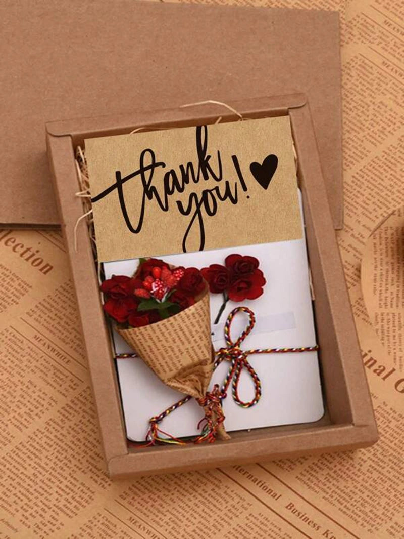 50Pcs Kraft Thank You Cards Small Business Supplies for Boutique Shops Thank You For Shopping Cards