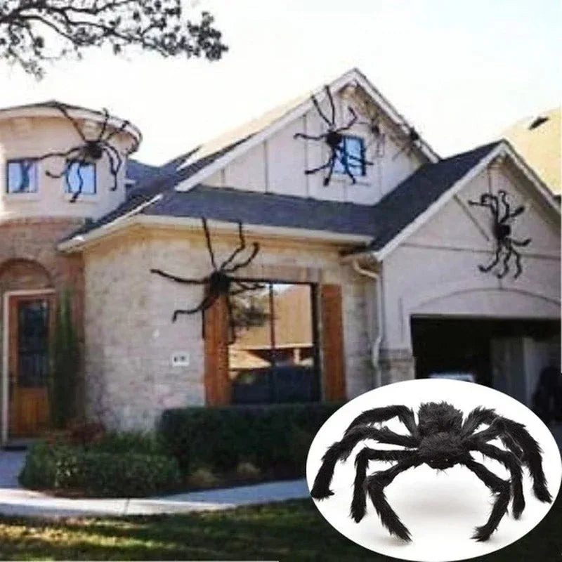 Halloween Big Plush Spider Horror Halloween Decoration Party Props Outdoor Giant Spider Decor 30-200cm Black Spider Plush Toys