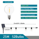 7-25M Festoon Solar LED Globe G40 String Light Fairy Outdoor For Christmas Party Garden Decor Garland Lamp Street Patio Backyard
