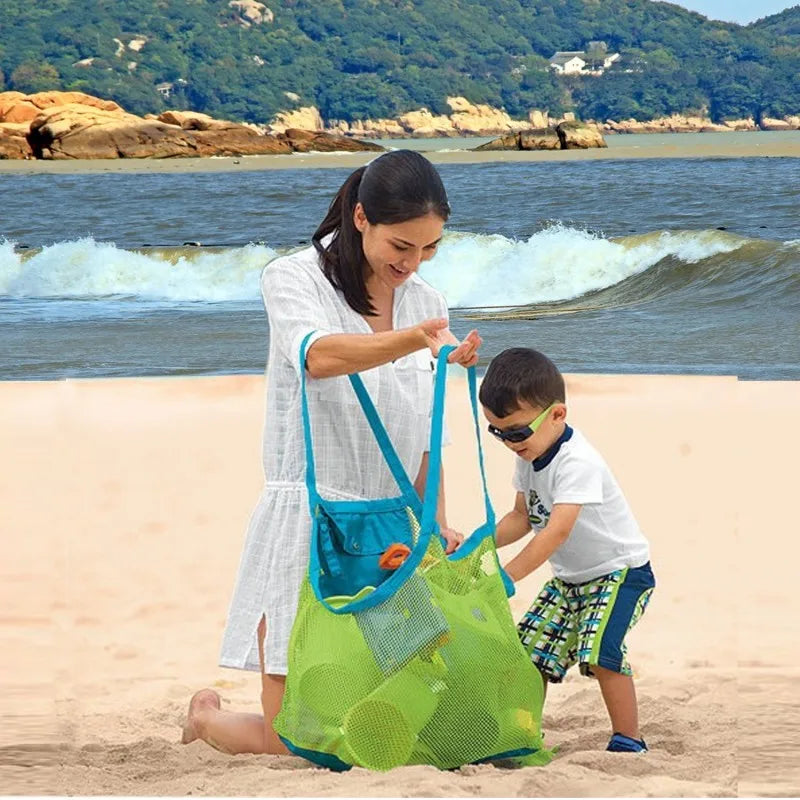 1/2 PCS Mesh Beach Storage Bag Children's Toy Storage Bag Oversized Beach Bag Backpack Outdoor Mesh Pocket Grocery Mesh Bag