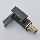 Black Tall LED Waterfall Basin Bathroom Faucet Deck Mounted Hot Cold Water Mixer Taps Three Color Change By Water Flow