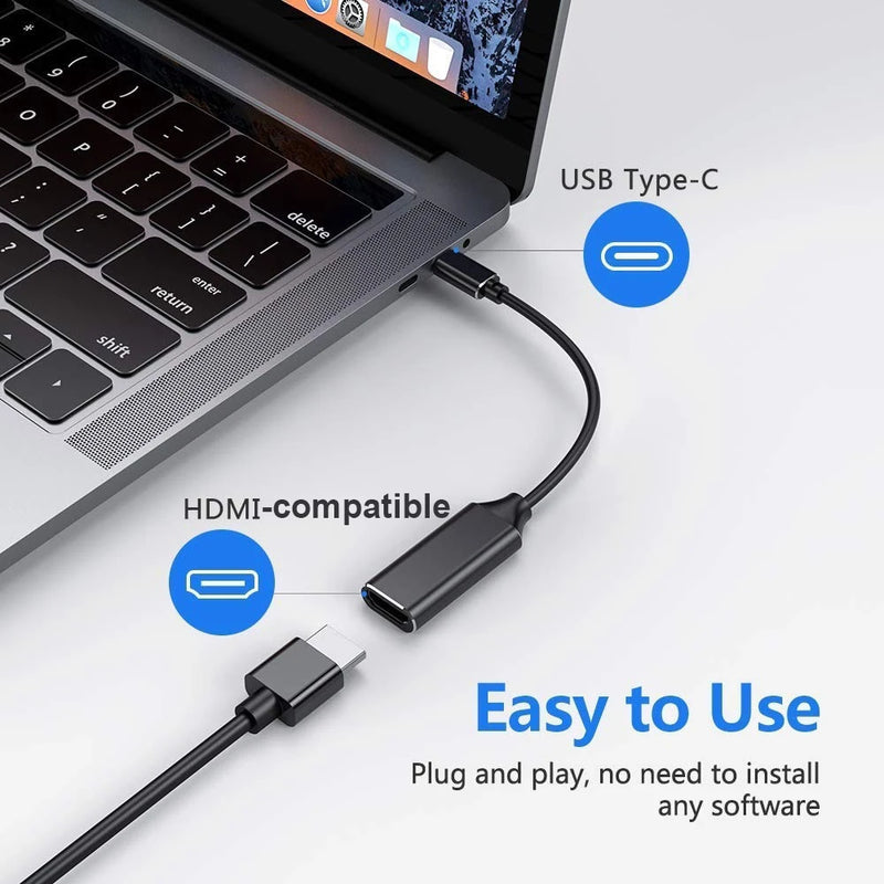 4K 30Hz Type C to HDMI Cable USB C to HDMI Converter TV Display USB 3.1 HDMI Cable Adapter for MacBook Chromebook Samsung Xiaomi