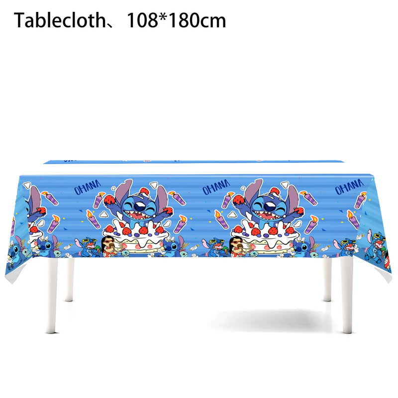 Disney Lilo&Stitch Party Gift Bags Kids Treat Party Supplies Blue Stitch Pink Angel Tablecloth For Kids Baby Shower Tablecover