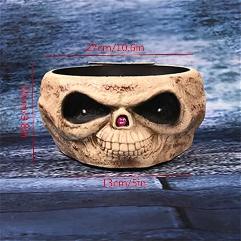 Halloween Electric Toy Candy Bowl with Jump Skull Hand Scary Eyes Party Creepy Decoration Haunted Skull Bowl Ktv Bar Horror Prop