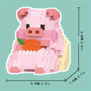Pig Animal Mini Cute Building Block Set Cow Kawail Model for Girls and Boys Toys Kit Gifts for Adults and Kids