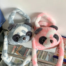 Winter Panda Crossbody Bag for Women Girls Kawaii Plush Shoulder Bag Furry Desinger Handbag Purse Soft Cute Fluffy Messenger Bag
