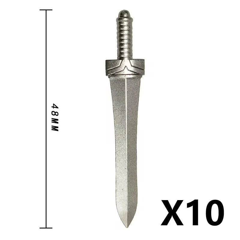 Medieval MOC Weapon Figure Accessories Building Blocks Soldiers Sword Shield Bow Arrow Trident Hammer Axe Spear Brick Kid Toy