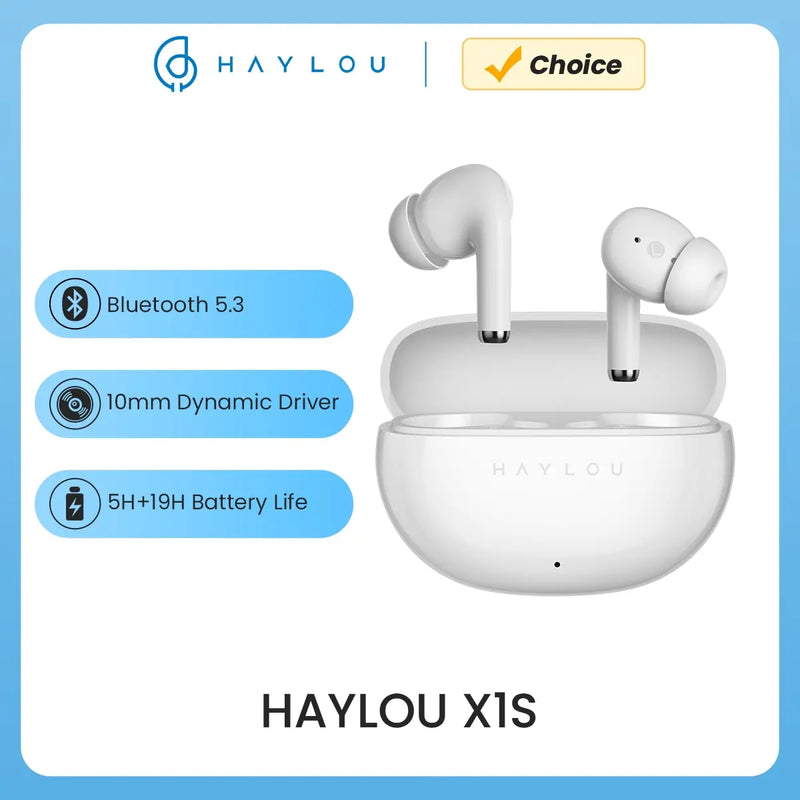 HAYLOU X1S True Wireless Earbuds Wireless Bluetooth 5.3 Headphones 10mm 300mAh High Fidelity Stereo Noise Reduction Headset