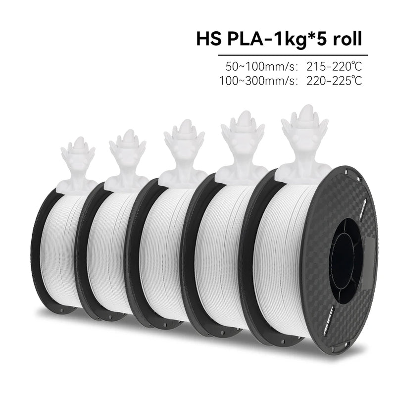 KEEPANG PLA/HS-PLA/PETG/Silk PLA 3D Printer Filament 1.75mm Mix Color 5Rolls High Speed PLA Printinng Material for Bambu Lab