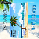 30*60inch Ultra-Soft Beach Towel with Tropical Palm Tree Beach Scene Soft Towel
