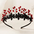 New Black Diablo Halloween Crystal Tiara Witch Headband Hair Accessories Fashion Party Jewelry Crown For Women