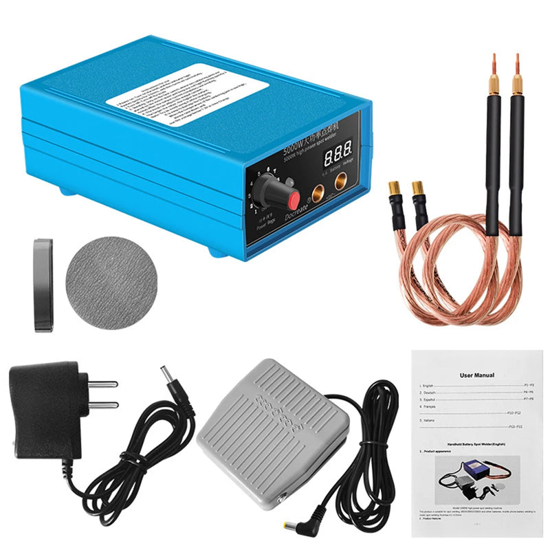 Mini Welding Equipment 8000W 9600Mah Battery Spot Welder Digital Display Rechargeable for 18650 Battery and Welding Nickel Strip