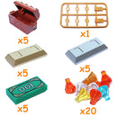 City Treasure Chest Gem Box Gold Silver Diamond Dollar Cents Money Coins Cash Bricks Accessory Printed MOC Toy Building Block