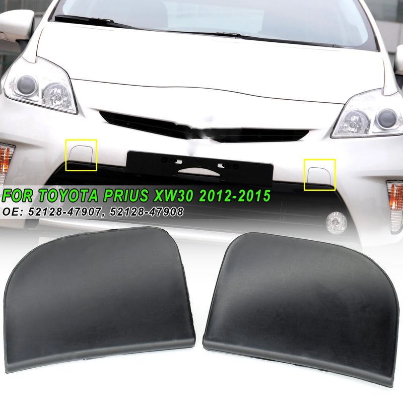 2pcs For Toyota Prius 2012-2015 Car Tow Hook Eye Cover Towing Trailer Cap Unprimed Black Right Left Caps 52128-47907 52128-47908
