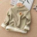 New Girls Padded Bottoming Shirt Boys Striped Turtleneck Jumper Autumn Winter Children Warm Fashion Casual Long-Sleeved Sweater