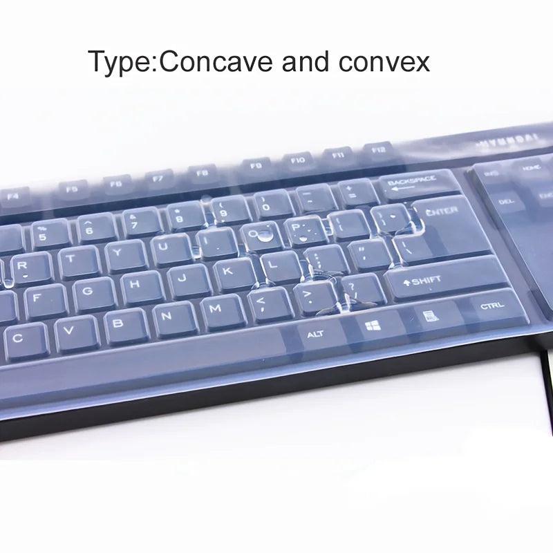 Universal Keyboard Silicone Protector Film Skin Cover Desktop PC Transparent Silica Gel Bump Concave and convex Flat Membrane