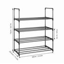 Shoe Rack 4 Tier / 6 Tier Shoe Organizer with 4 Shelves / 6 Shelves Metal Shoe Storage Stackable for Living Room Hallway Black