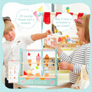 Wooden Ice Cream Montessori Toddler Toys Kitchen Pretend Play Food Coffee Maker Toy Set Accessories for Children Gifts Ages 3+