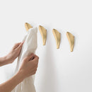 SARIHOSY Wall Hook Towel Hooks Wall storage Coat Rack kitchen Bathroom Accessories Creative Leaf Hook Home Storage Gold Silver