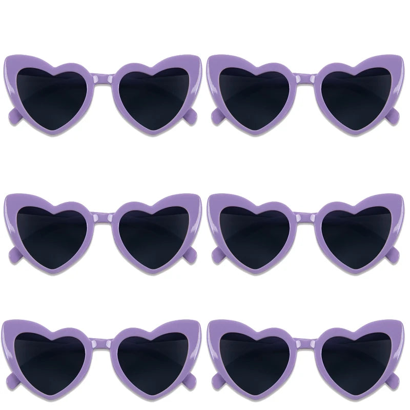 8pcs/6pcs Bachelorette Hen Party Sunglasses Black Heart Shaped Glasses Bride To Be Bridesmaid Gifts Wedding Bridal Shower Decor