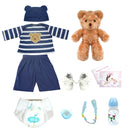 BRASTOY Reborn Painted Realistic Baby Doll 48cm Boy Teddy Bear Silicone Body Can Take Bath