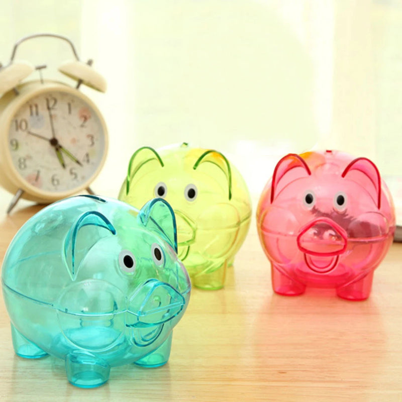 Clear Transparent Pig Plastic Piggy Money Bank Small Piggy Bank Money Boxes Storage Kids Toys Home Decor Money Saving Box