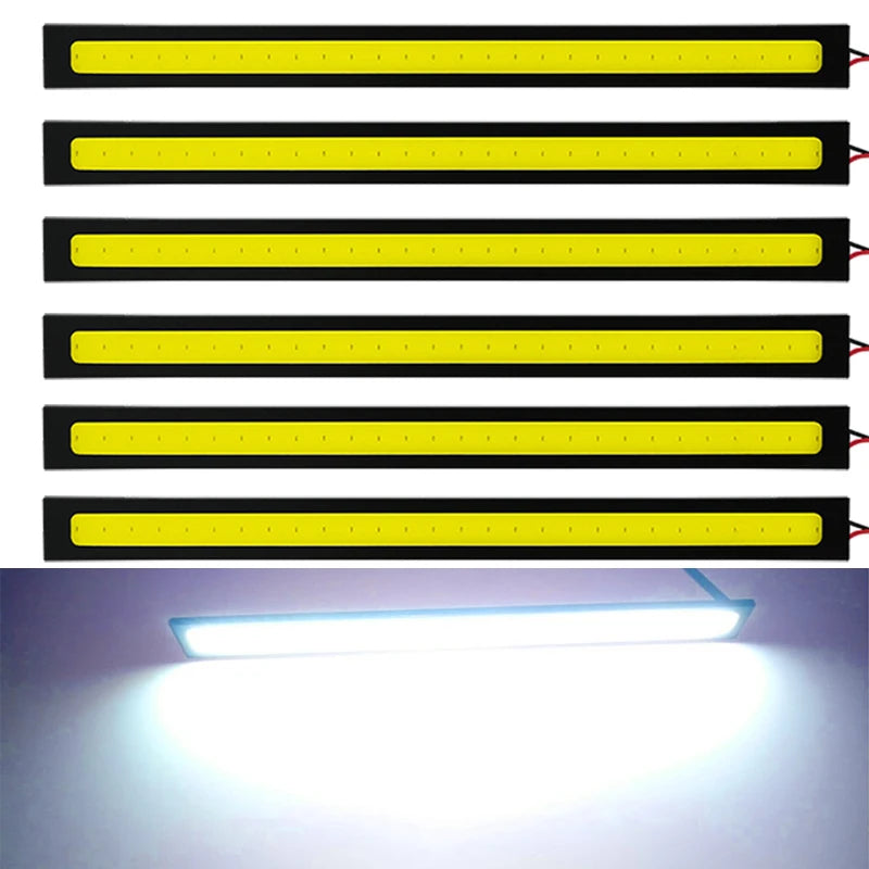 6 PCS Super Bright 17CM LED COB Fog Bulbs Car DRL LED Strip Daytime Running Lights bar 12V 6500K Auto Interior Styling Lamp