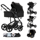 Compact Stroller 3 IN 1, Carseat Stroller Combos, Baby Stroller Multifunctional High Landscape Baby Pram for Toddlers Infant Car