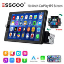 ESSGOO 10.4" Car Stereo Single DIN Wireless CarPlay Android Auto Rotatable Touch Screen Bluetooth GPS Nav Radio Player Head Unit