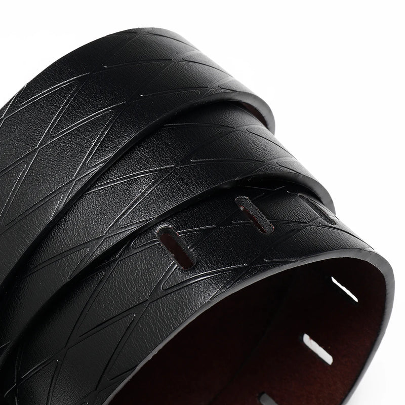 Belt, men's needle buckle belt, genuine leather, pure cowhide, simple youth casual jeans, men's pants belt, trendy for young peo