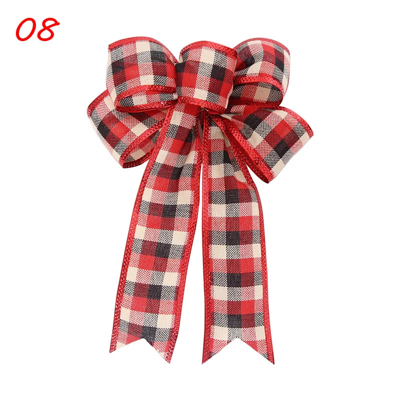 New Red Christmas Ribbon Bows Hanging Decorations Large Bowknot Gift Christmas Tree Ornaments Xmas Party Decor New Year