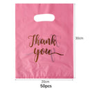 100/50/10Pcs Thank You Gift Bags Wedding Birthday Guest Gift Wrap Plastic Shop Bags Small Business Candy Pastry Store Packaging