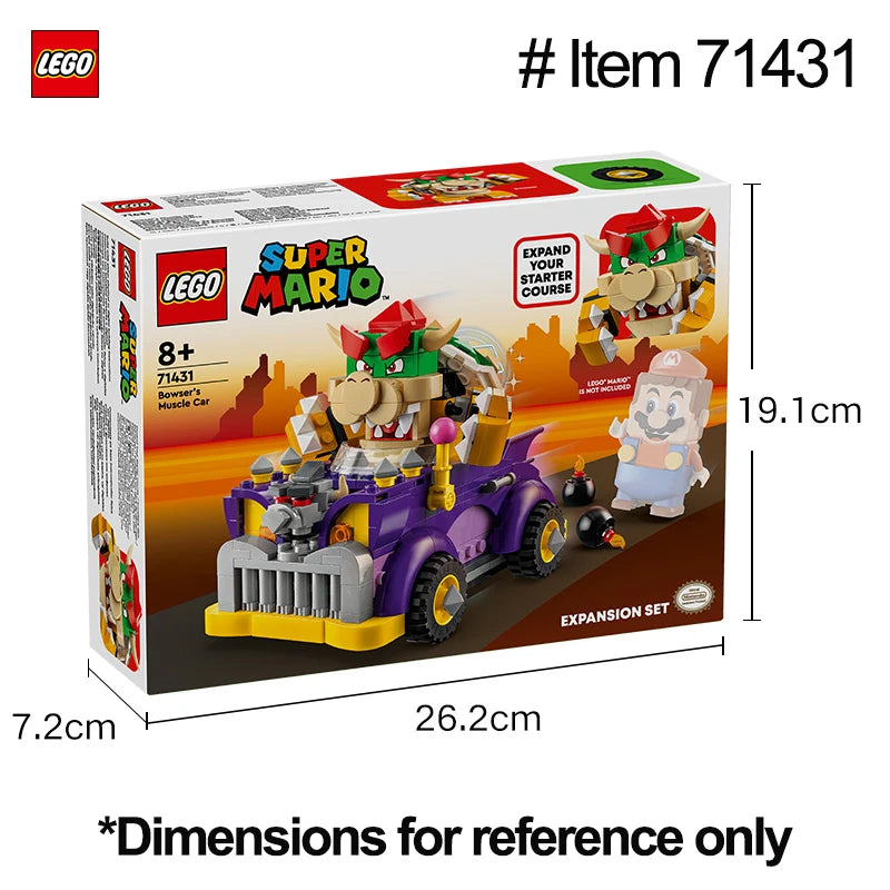 LEGO 71431 Bowser's Muscle Car Expansion Set 458 Pcs Super Mario series DIY Toys For Boys Girl Children Gift ages 8+