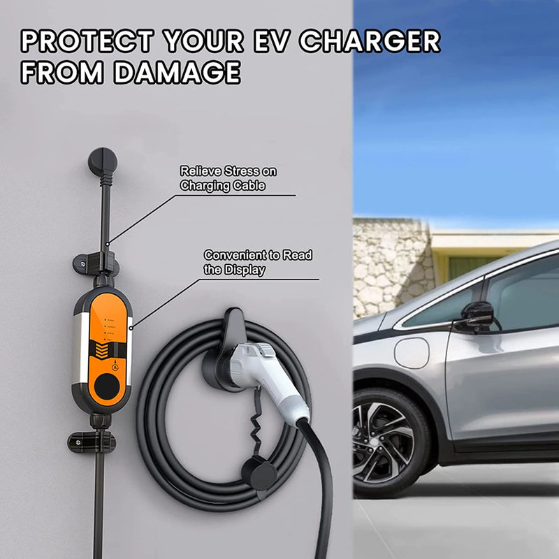 TAYSLA EV Charger Holder Wall-Mount Electric Vehicle Charging Cable Holder Holster Dock for Electric Cars J1772 TYPE 2 GBT Tesla