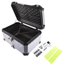 AP03 65L Aluminum Waterproof Motorcycle Top Case, Trunk Tail Box with Security Lock for Luggage (Silver)