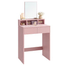 VASAGLE Dressing Table with Large Rectangular Mirror, Vanity Table with 2 Drawers and 3 Open Compartments, Vanity Table