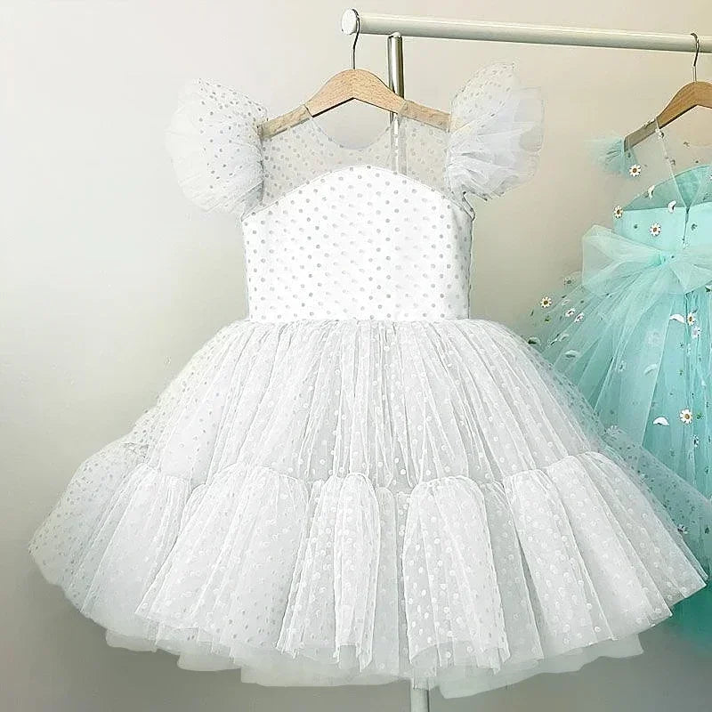 Summer Girls' Dress Princess Birthday Party Ceremony Dress Lace Thin Kids Evening Ball Gown Elegant Party Dress for Girls 4-10Y